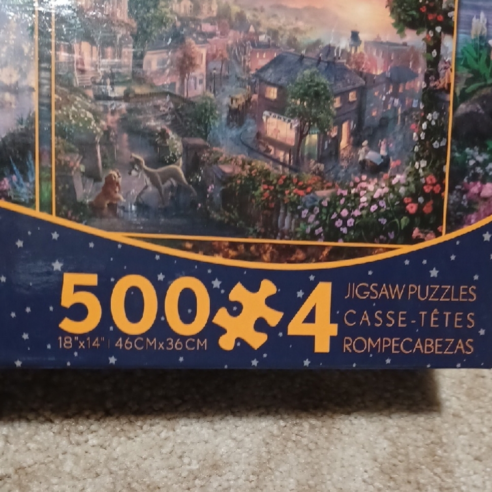 Disney Thomas Kinkade 4-in-1 Puzzle Set with Vibrant Colors - Picture 6 of 7